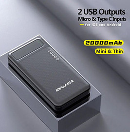 Awei P6K Powerful Power Bank - 20000mAh