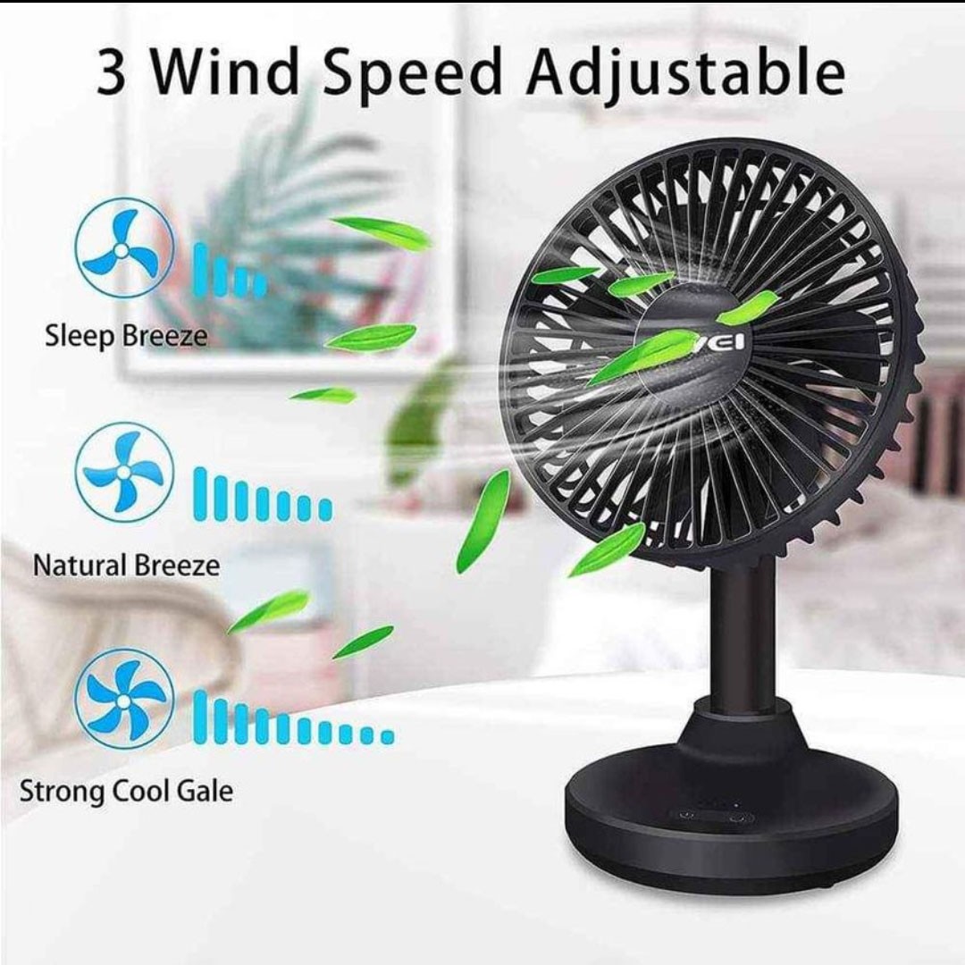 Awei F29 Mini Desktop Oscillating Rechargeable Fan- Black Color