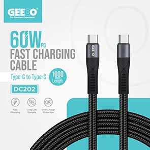 Geeoo DC-202 60W PD Fast Charging Cable Type-C to Type-C-Black