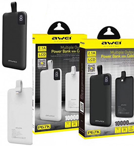 AWEI P67K 10000 Mah Multiple Output Power Bank