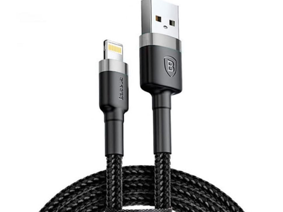 Baseus CALJK-A01 Cafule Series Metal Lightning Data Cable USB to IP 2.4A 1m Black