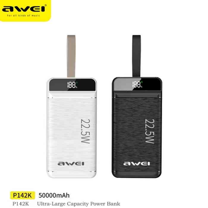 Awei P142K 22.5Watt Fast Charging Power Bank - 50000mAh