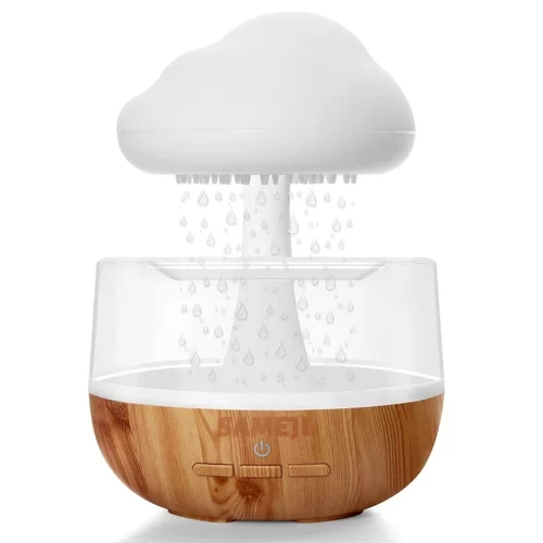 Rain Cloud Night Light Humidifier with Raining Water Drop Sound Oil Diffuser for Bedroom