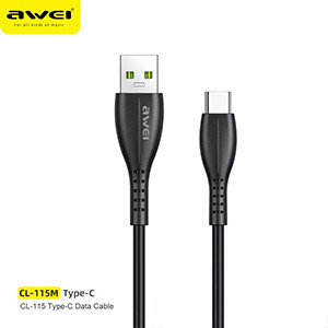 Awei CL-115T 1000mm Charging Data Cable For Type-C 2.4A